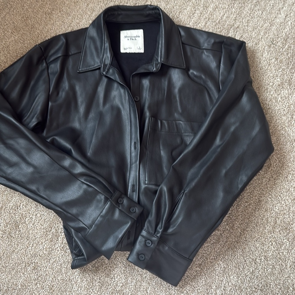 Cute Abercrombie pleather shirt. Brand new - Picture 3 of 3
